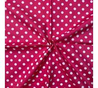 Cotton Fabric - 44" / 111cm Wide Fabric 8mm 100% Cotton Polka Dot for DIY, Home Décor, Dresses - Pink on White (1 Metre)