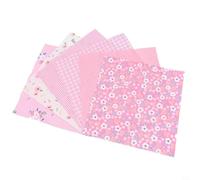 Cotton Fabric, 6pcs Assorted Floral Squares 25cm or 50cm Pink