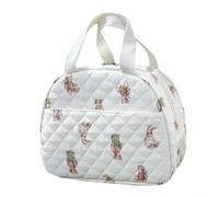 Cotton Fabric Cooler Bag 27x22cm Washable(Cute and bear)