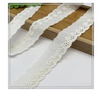 Cotton Fabric Embroidery Cotton Colorful Lace Garment Accessories Decoration 15 Yards (Light apricot)