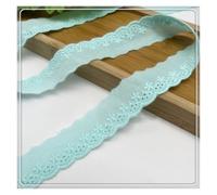 Cotton Fabric Embroidery Cotton Colorful Lace Garment Accessories Decoration 15 Yards (Light blue)