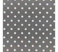 Cotton Fabric Polka Dot 7mm Spotty Spot for Dress Mask Quilting Material 140cm Wide (Dark Grey, Per Half Metre)