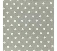 Cotton Fabric Polka Dot 7mm Spotty Spot for Dress Mask Quilting Material 140cm Wide (Silver, Per Half Metre)