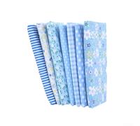 Cotton Fabric Quilted Floral Patchwork Pink Fabric Square Binding Fabric for Sewing DIY Crafts Handmade Bags Clothing(blue)