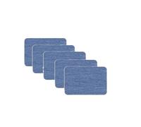 Cotton Fabric Repair Patches 5Pcs Denim Iron-on Jean Patches Self Adhesive Cotton Repair Patch for DIY Jeans Clothing Jacket Decor(5x7.5cm-Sky blue-5Pc)