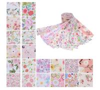 Cotton Fabric Squares for Sewing, Quilting, and DIY Crafts, 2.5X 20 in Precut Cotton Material,Patchwork Fabric Bundles with Floral Patterns(Style 5)