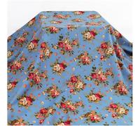 Cotton Fabric Vintage Floral Quilting Fabric by The Metre,145cm Wide DIY Craft Project Costume Home Tablecloth Curtain Upholstery Fabric (Blue)
