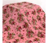 Cotton Fabric Vintage Floral Quilting Fabric by The Metre,145cm Wide DIY Craft Project Costume Home Tablecloth Curtain Upholstery Fabric (Pink)