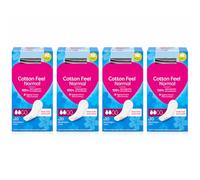 Cotton Feel Daily Panty Liners for Women, 4 Pack x 20 Liners