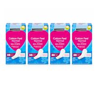 Cotton Feel Unscented Pantyliners Pack of 4 x 20 Liners - Soft Touch Breathable Daily Freshness Liners for Women, Thin Feminine Hygiene Pads, Comfortable Secure Fit Everyday Protection