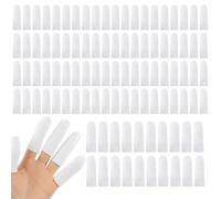 Cotton Finger Cots, 100 PCS Cloth Finger Protectors White Finger Bandage for Finger Protections, Thumb Protector Finger Tips Protector Comfortable and Breathable Absorb Sweat