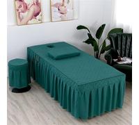 Cotton Fitted Massage Table Sheet With Face Hole All-round Wrap Valance Fitted Flat Bed Cover Fully Wrap Around Sides Massage Table Sheet(S,60X180CM)