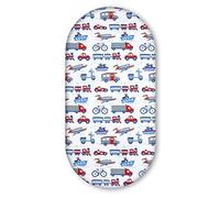 Cotton Fitted Sheet 80x38cm Printed Design for Baby Moses Basket Bassinet Crib Baby Nest Pod Toddler Cotbed Travel Cot Sheets Cot Bedding (Vehicles)