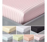 Cotton Fitted Sheets Single Double King Superking White Cream Blue Black, 330TC