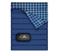 Cotton Flannel Double Sleeping Bag for Camping, Backpacking, Or Hiking. Queen Size 2 Person Waterproof Sleeping Bag for Adults Or Teens. Truck, Tent, Or Sleeping Pad, Lightweight（Pillows NOT Include