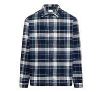 Cotton flannel shirt jacket KnowledgeCotton Apparel Bleu S