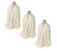 Cotton Floor Mop Heads Replacement Super Absorbent String Mops Universal Screw On metal Socket - Floor Cleanings Heavy Duty mop head (Pack of 3)