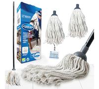 Cotton Floor Mops Mop System with Super Absorbent Cotton Head, 110cm Metal Handle and Extra Head Refill Effective Cleaning For Home, Office and Commercial Use