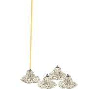 Cotton Floor Mops - Super Absorbent Cotton Mop Head, 120cm Wooden Handle, 3 Extra Replacement Heads