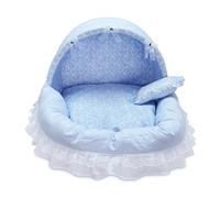 Cotton Four Seasons Pet Bed House for Cats and Dogs - Removable, Washable, and Durable - Blue and Pink Options - Size L