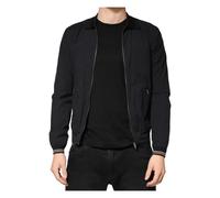 Cotton Full Zip Bomber, male, Dolce & Gabbana, Bomber Jackets, Blue, XS, Jackets XS