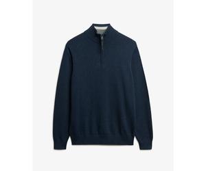Cotton funnel neck jumper Superdry Essentials Bleu XL