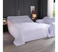 Cotton Furniture Dust Cover for Bed Flat Sheets Twin Size, Mattress Protector Cover Flat Bed Sheets, Sofas and Breathable Furniture|Multipurpose Drop Cloth|Washable and Reusable (White,2.4x4m)