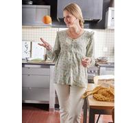 Cotton Gauze Blouse, Maternity & Nursing Special aqua green