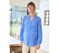 Cotton Gauze Blouse, Maternity & Nursing Special blue
