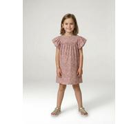 Cotton Gauze Dress with Floral Print, for Girls pale pink