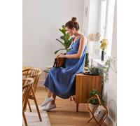 Cotton Gauze Dress with Thin Straps, Maternity & Nursing Special blue light solid