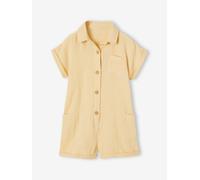 Cotton Gauze Jumpsuit for Girls pastel yellow