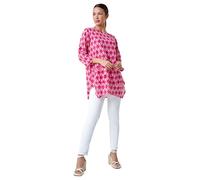 Cotton Geometric Pocket Longline Tunic Top Roman Pink 16