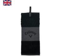Cotton Golf Towel - Classic Black Tri-Fold with Quick Snap Attachment