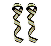 Cotton Gym Straps for Deadlift,Padded Wrist,Black with yellow | 100% cotton,extra long,padded wrist support,for men and women,heavy lifting,secure grip,durable stitching
