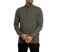 Barbour Lifestyle Mens Quarter Zip Cotton Knit - Colour: OL91 Olive Marl - Size: Large