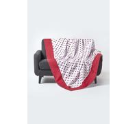 Cotton Heart Decorative Sofa Throw Homescapes Red 150cm x 200cm