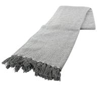 Cotton Herringbone Throw Grey Fringe Tassel Sofa Bed Chair Blanket 170x200cm New