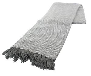 Cotton Herringbone Throw Grey Fringe Tassel Sofa Bed Chair Blanket 170x200cm New