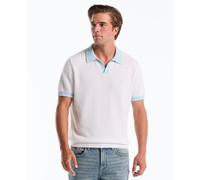 Cotton Honeycomb Sweater Polo In Bright White