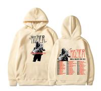 Cotton Hoodie Hozier Tour Reversible Print Hoodie Men's Women's Hooded Sweatshirt Unreal Unearth Long Sleeve Winter Thermal Pocket Pullover XS-3XL-Khaki||L