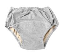 Cotton Incontinence Underwear Soft Leakproof Knickers Pants Panties for Elderly Men Women Period Briefs Adult Reusable Cloth Diapers (Color : Grey, Size : L/Large)