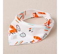 Cotton Infant Triangle Water Towel Dense Side Section Newborn Men and Women Baby Snap Double-Sided Autumn and Winter Bib Fox