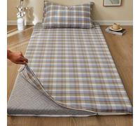 Cotton Japanese Futon Mattress Pad Cover,Futon Floor Mattress Cover with Zipper Queen Size,Mattress Protector for Dormitory(D,35x78.8in/90x200cm)