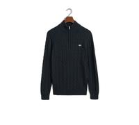 Cotton jumper with half zip and roll neck Gant Cable Bleu L