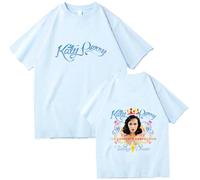 Cotton Katy Singer Perry Printed Short Sleeve Women's O-Neck Summer Casual Tee Men's Extra Large T-Shirt Sportswear XS-3XL-Aqua Blue||s