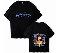 Cotton Katy Singer Perry Printed Short Sleeve Women's O-Neck Summer Casual Tee Men's Extra Large T-Shirt Sportswear XS-3XL-Black||x_s