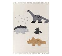 Cotton Kids Area Rug Dinosaurs Print 140 x 200 cm Beige GHARTA