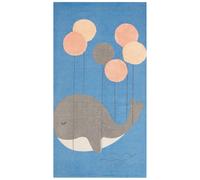Cotton Kids Rug Whale Print 80 x 150 cm Blue BALABANG