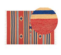 Cotton Kilim Area Rug 140 x 200 cm Multicolour HATIS